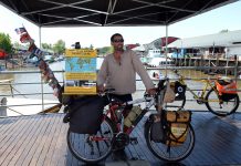 Tigre fue la última parada de la vuelta al mundo en bicicleta