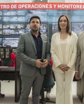 Tagliaferro inauguró junto a Vidal el nuevo Centro de Monitoreo