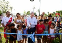 Andreotti inauguró la nueva Plaza Presidente Perón