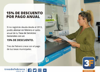Se extendió al 21 de febrero el vencimiento de la Tasa de Servicios Generales