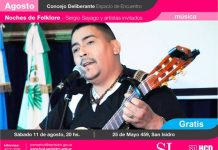 Noche de folklore en San Isidro con Sergio Sayago