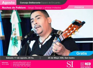 Noche de folklore en San Isidro con Sergio Sayago