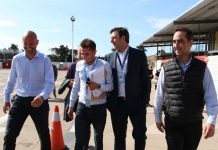 Tagliaferro y Dietrich recorrieron las obras de la terminal internacional en el Aeropuerto de El Palomar