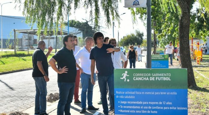 Sujarchuk supervisó las obras del Corredor Sarmiento, un nuevo espacio público en Belén de Escobar