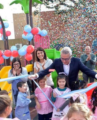 En General Pacheco, los alumnos del Jardín de Infantes N°916 ya disfrutan de los nuevos juegos