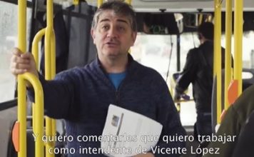 Lorenzo y una llamativa campaña a Intendente en trenes y colectivos