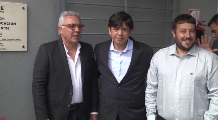 Julio Zamora y Agustina Vila inauguraron la Escuela Secundaria N°36 en el barrio El Prado de Benavídez