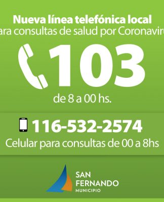 En San Fernando ya hay una linea para consultas por Coronavirus