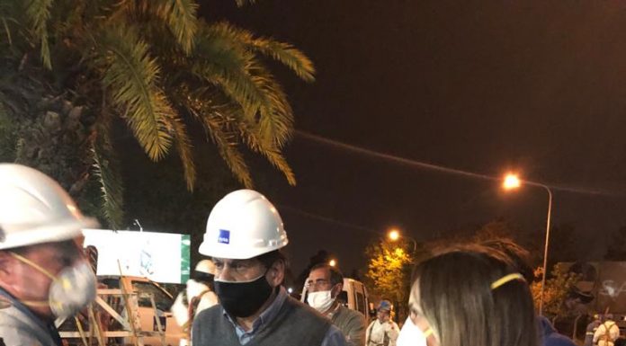 Malena Galmarini estuvo presente en la obra de reparación de grandes conductos que AySA realiza en Pacheco, Tigre