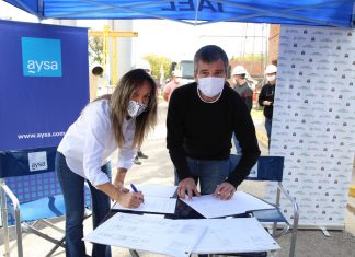 Malena Galmarini y Zabaleta recorrieron una obra de AySA