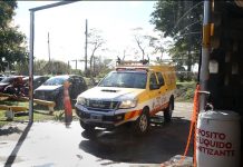 Vicente López: Se instaló arco desinfectante para móviles