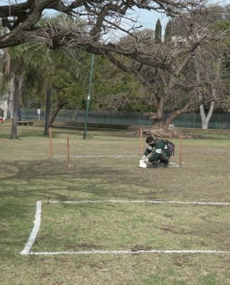San Isidro: el Municipio pinta cuadrados en espacios públicos para mantener la distancia social