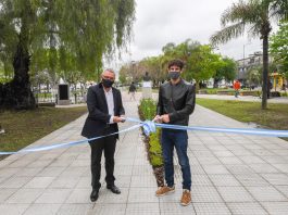 Juan Andreotti y Julio Zamora inauguraron las Plazas Carlos Pellegrini y Luis Castellari