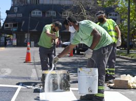 San Fernando: avanzan con trabajos de pintura vial en las principales avenidas