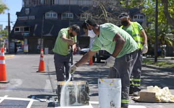 San Fernando: avanzan con trabajos de pintura vial en las principales avenidas