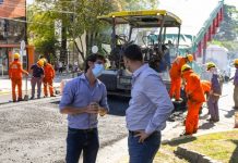 San Fernando: el intendente supervisó la obra de repavimentación de Av. Libertador