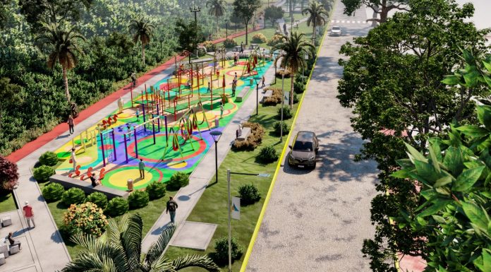 San Fernando: el intendente presentó el parque que se construye donde se entubó el zanjón ‘Miguel Cané’