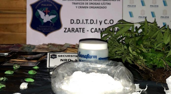 Escobar: tras una llamada al 0800 municipal incautan más de medio kilo de cocaína y detienen a dos personas