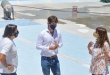 San Fernando: Juan Andreotti supervisó la última etapa de modernización de la pileta olímpica del Poli N°3
