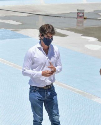 San Fernando: Juan Andreotti supervisó la última etapa de modernización de la pileta olímpica del Poli N°3