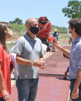 San Fernando: Juan Andreotti recorrió la obra del gran Parque que se construye donde fue entubado el zanjón Fate