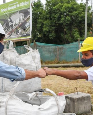 San Fernando: Juan Andreotti recorrió la obra de la nueva Escuela Municipal de Oficios en el barrio San Jorge