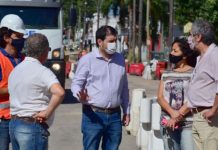 San Martín: Moreira recorrió las obras de la Av. Illia