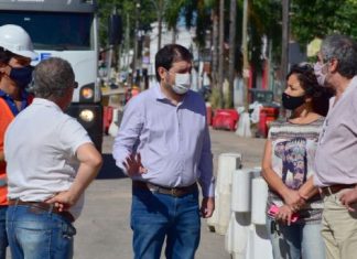 San Martín: Moreira recorrió las obras de la Av. Illia
