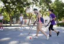San Isidro: las chicas volvieron a practicar hockey en los campos de deportes