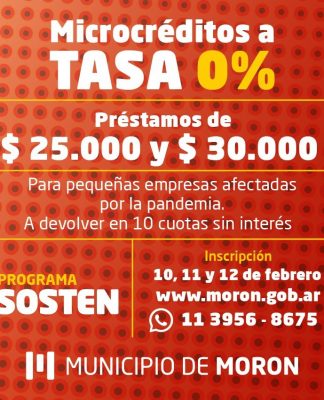Morón: el Municipio abre otra vez la convocatoria de microcréditos a tasa 0% para pequeñas empresas