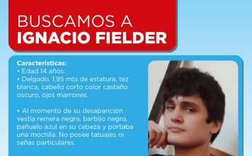 Tigre: el Municipio informa la búsqueda del joven extraviado Ignacio Fielder