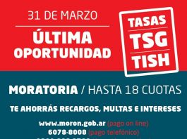 Morón: extienden la inscripción a la moratoria extraordinaria para el pago de tasas