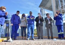 Malena Galmarini, Andrés Watson y José Luis Lingeri inauguraron nuevas instalaciones del Rebombeo El Cruce en Florencio Varela
