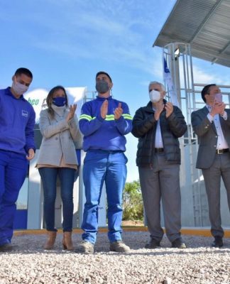 Malena Galmarini, Andrés Watson y José Luis Lingeri inauguraron nuevas instalaciones del Rebombeo El Cruce en Florencio Varela