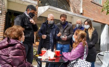 Jorge Macri, Horacio Rodriguez Larreta y Diego Santilli dialogaron con comerciantes Vicente López