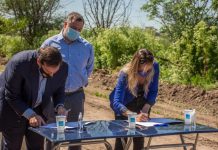 Galmarini, Nardini, Correa y autoridades de ABBE recorrieron el predio en donde se construirá la Planta Depuradora Campo de Mayo, que beneficiará a más de 1 millón de habitantes