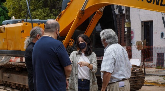 Soledad Martínez recorrió las obras hidráulicas en el barrio de Florida