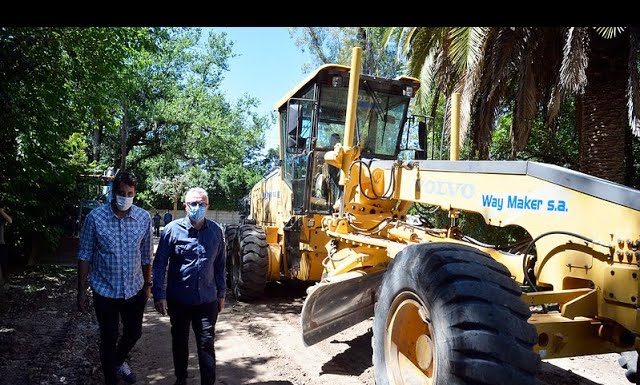 Julio Zamora monitoreó el avance de obras de asfalto en el barrio La Bota de Benavídez