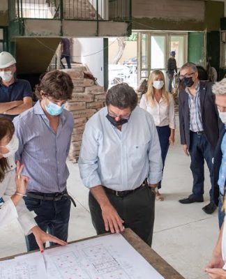 Juan Andreotti y Alberto Sileoni recorrieron escuelas que el Municipio construye y renueva