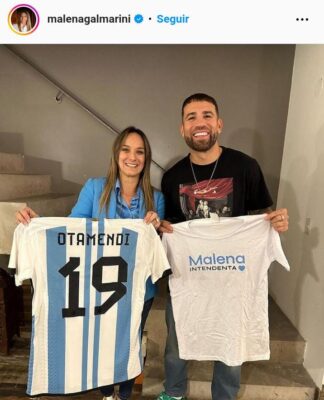 Nico Otamendi apoyó la candidatura de Malena Massa en Tigre