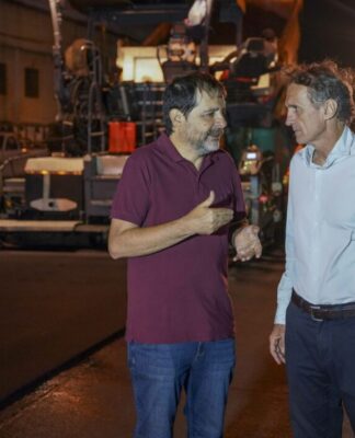 San Martín: Moreira y Katopodis recorrieron la puesta en valor de la Avenida Presidente Perón