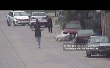 Las cámaras de seguridad de San Martín permitieron detener a dos ladrones de autos armados