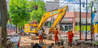 Avanza un nuevo tramo de renovación de la Av. Perón en San Fernando