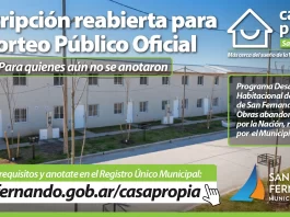 San Fernando reabrió la inscripción para quienes no estén anotados a sorteos de vivienda