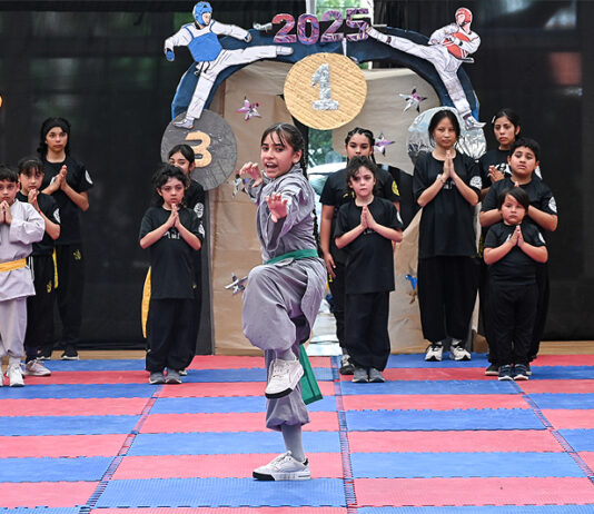 Junto a centenares de vecinos y vecinas, la Escuela Municipal de Taekwondo cerró el año en el microestadio de Benavídez