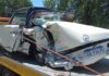 Un Mercedes-Benz de colección valuado en 180 mil dólares quedó destruido en Panamericana