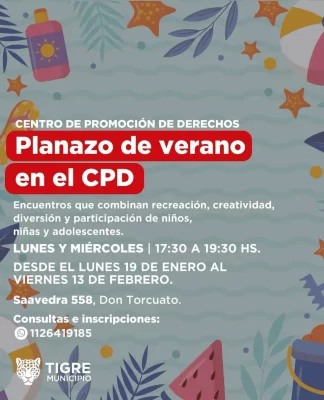 Planazo de Verano: la nueva propuesta para niños, niñas y adolescentes del Municipio de Tigre