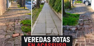 Acassuso: vecinos denuncian veredas destruidas, caídas y meses de reclamos sin respuesta del Municipio
