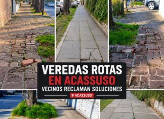 Acassuso: vecinos denuncian veredas destruidas, caídas y meses de reclamos sin respuesta del Municipio