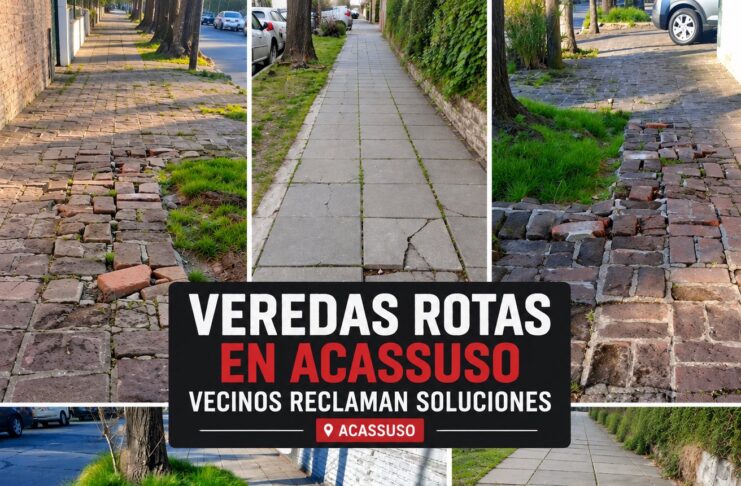 Acassuso: vecinos denuncian veredas destruidas, caídas y meses de reclamos sin respuesta del Municipio